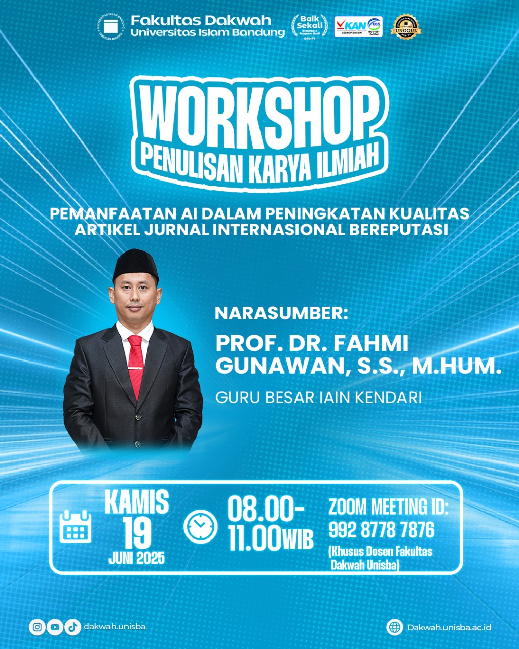 Fakultas Dakwah Unisba Gelar Workshop AI untuk Tingkatkan Kualitas Publikasi Dosen di Jurnal Internasional